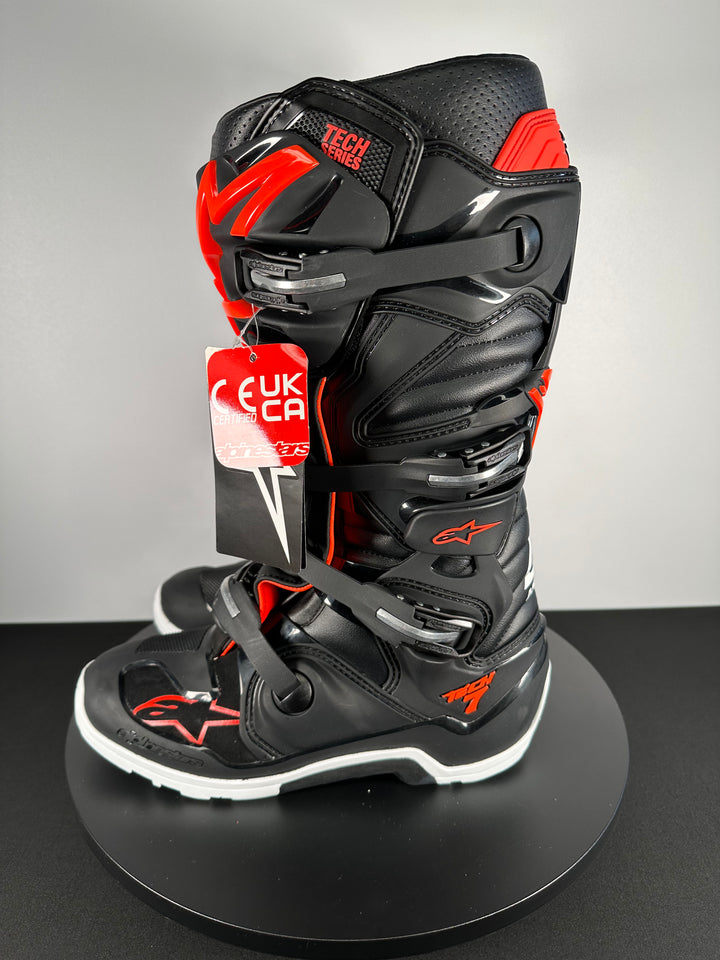 Alpinestars Tech 7 Enduro Boots - Black/Red Fluorescent - CLOSEOUT