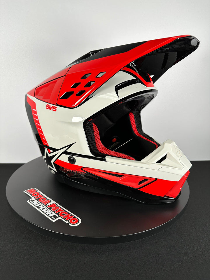 Alpinestars SM5 Beam Black/Gray/Red Glossy Helmet - Size Large - OPEN BOX