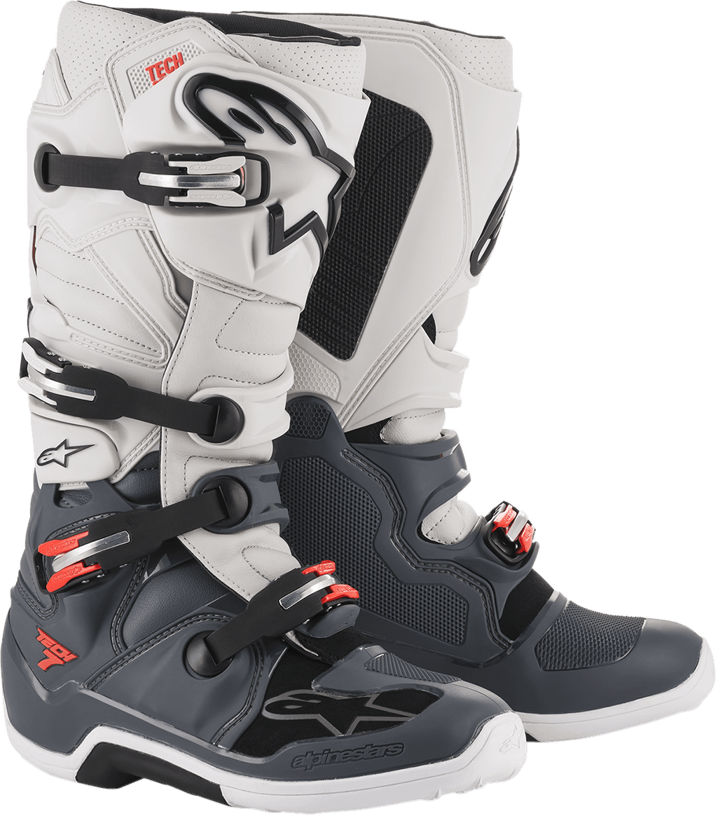 Alpinestars Tech 7 Gray/White Boots - Size 11 - Motor Psycho Sport