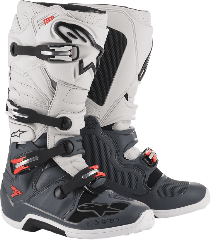 Alpinestars Tech 7 Gray/White Boots - Size 11 - Motor Psycho Sport