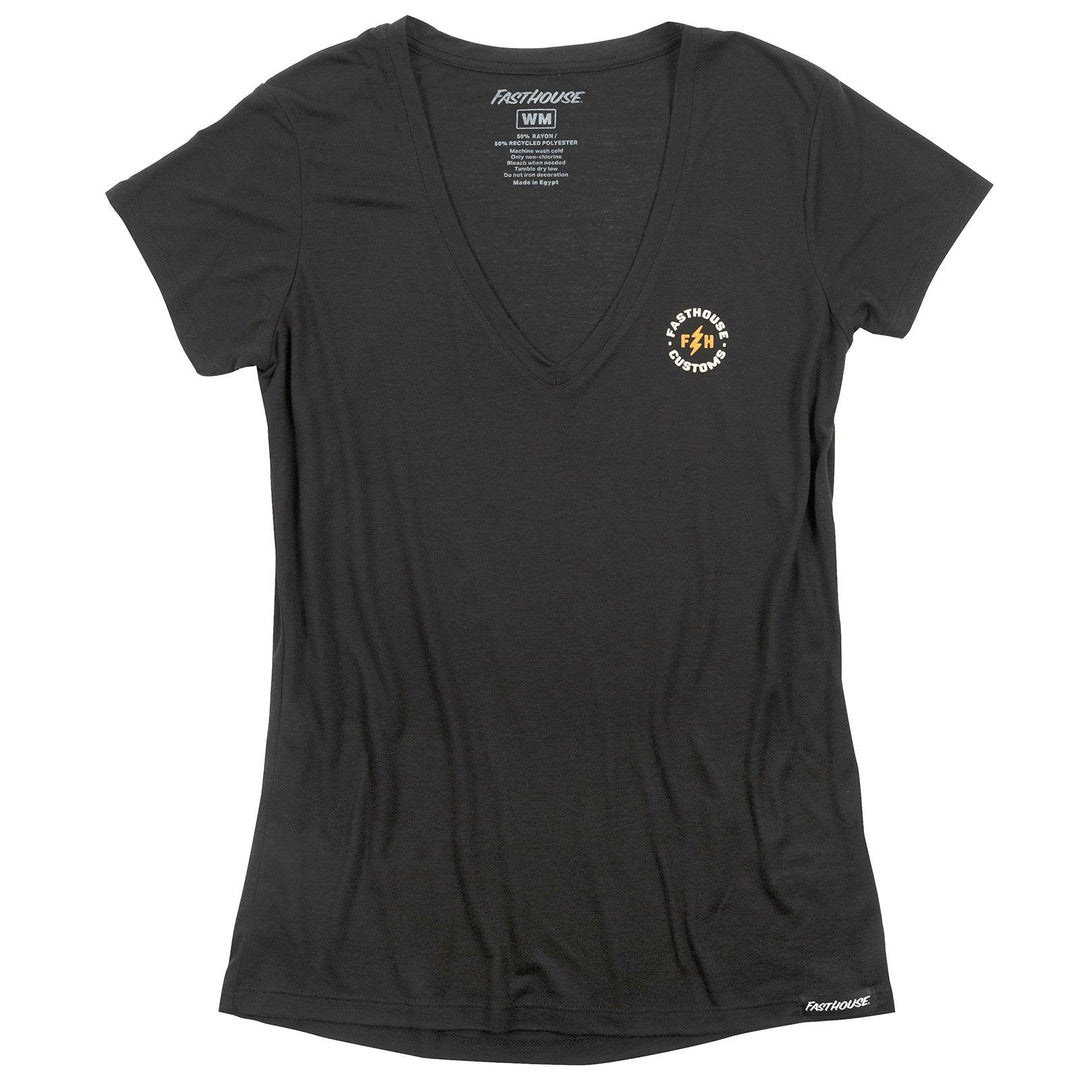 Fasthouse Women's Easy Rider Deep V Tee - Black - Motor Psycho Sport