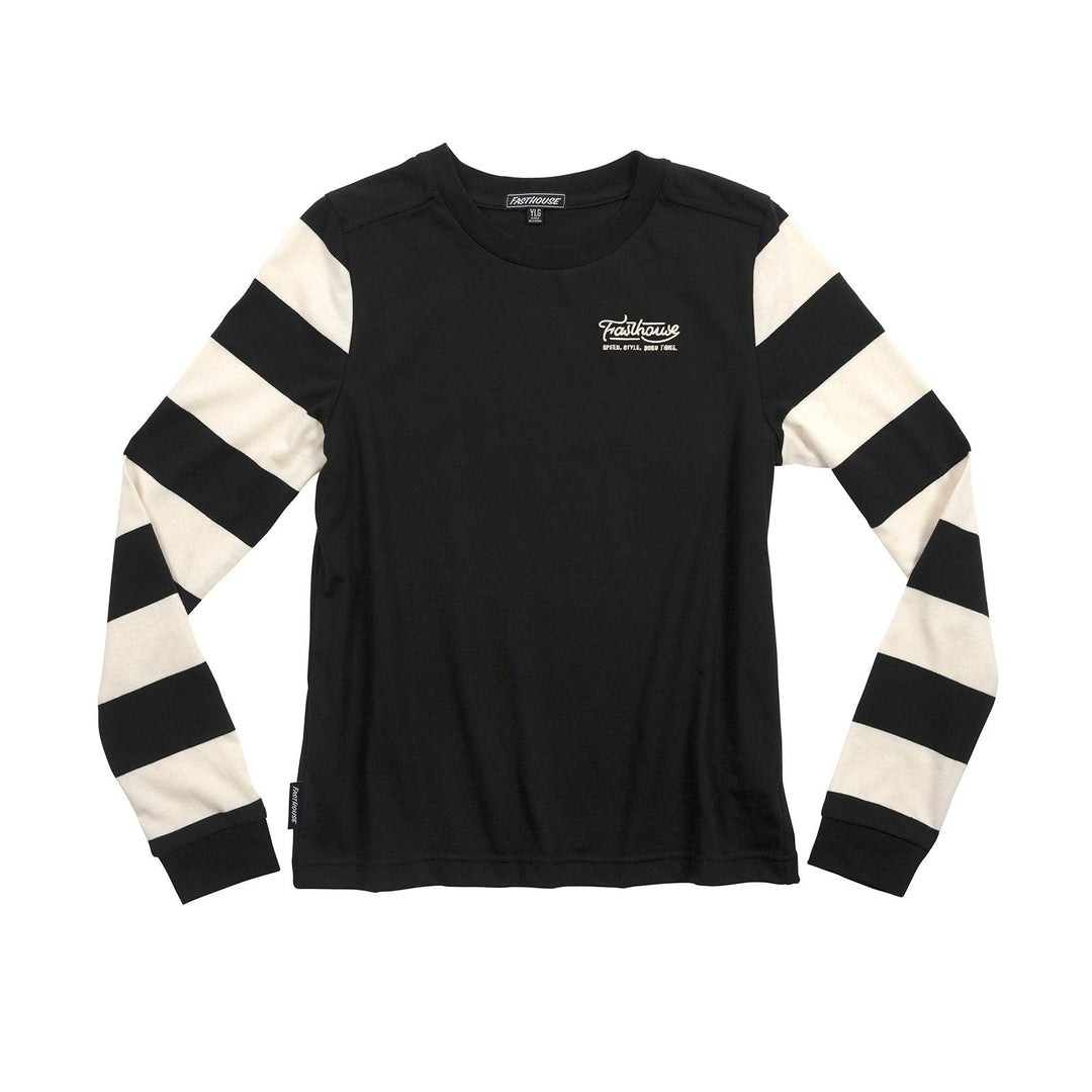 Fasthouse Youth Jailbreak Stripe Long Sleeve Tee - Black - Motor Psycho Sport