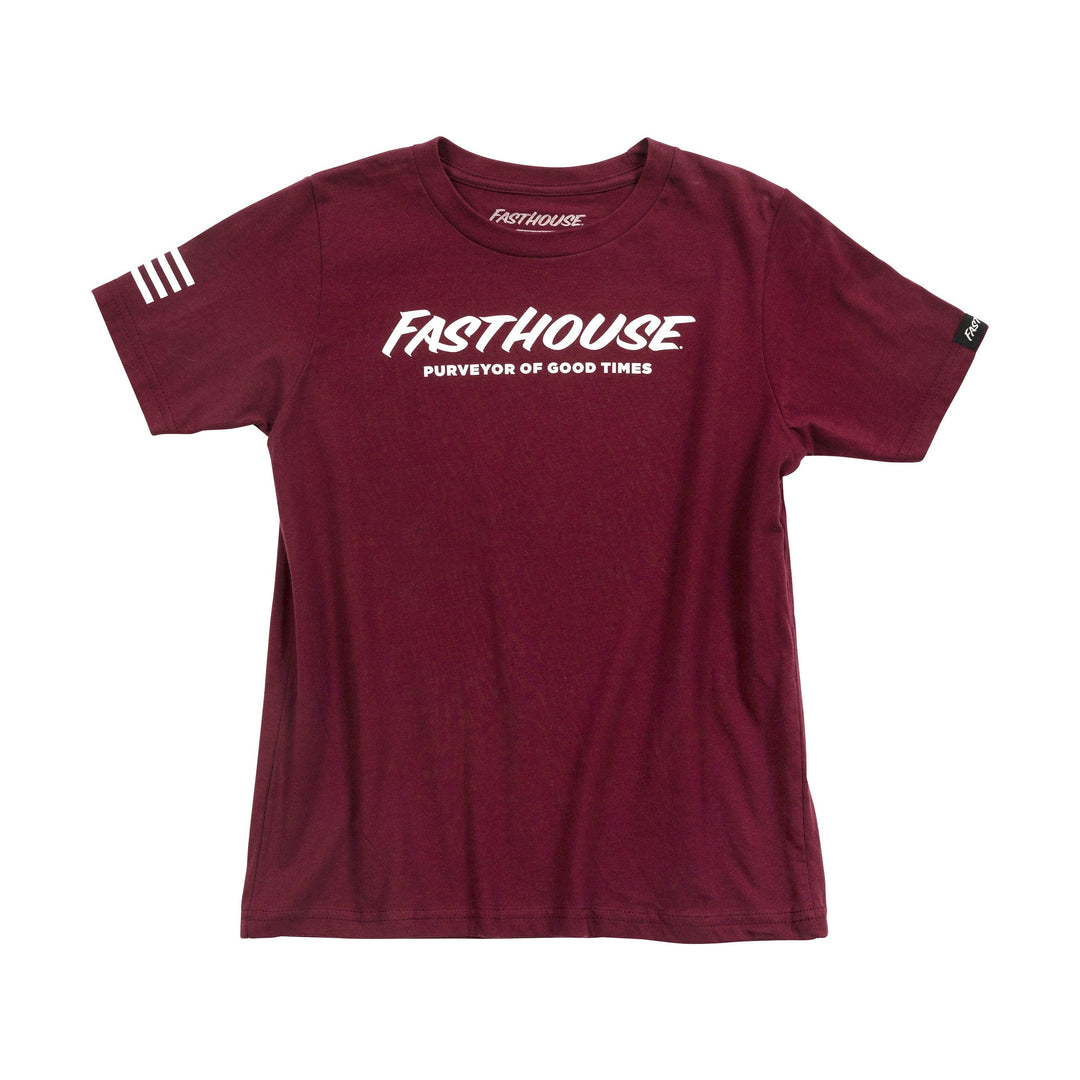 Fasthouse Youth Logo Tee - Maroon - Motor Psycho Sport