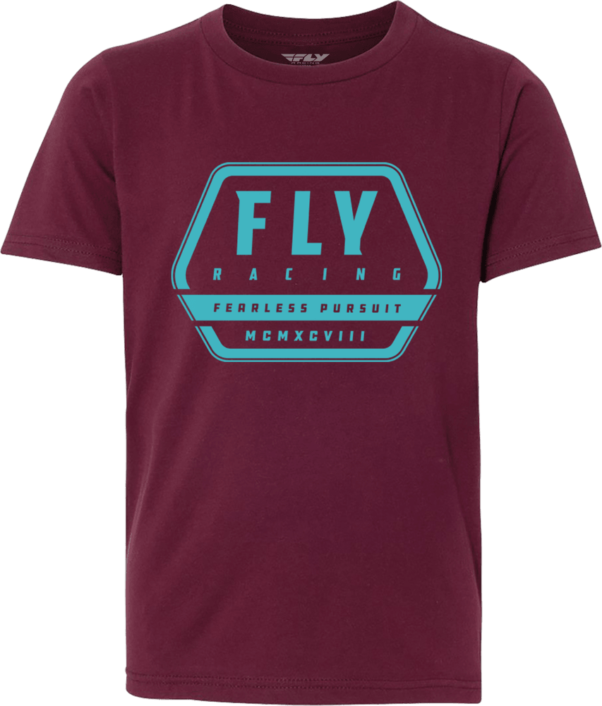 Fly Racing Youth Fly Track Tee Maroon - Motor Psycho Sport