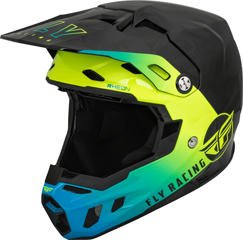 Fly Racing Youth Formula CC Centrum Helmet Black/Blue/Hi-Vis - Motor Psycho Sport