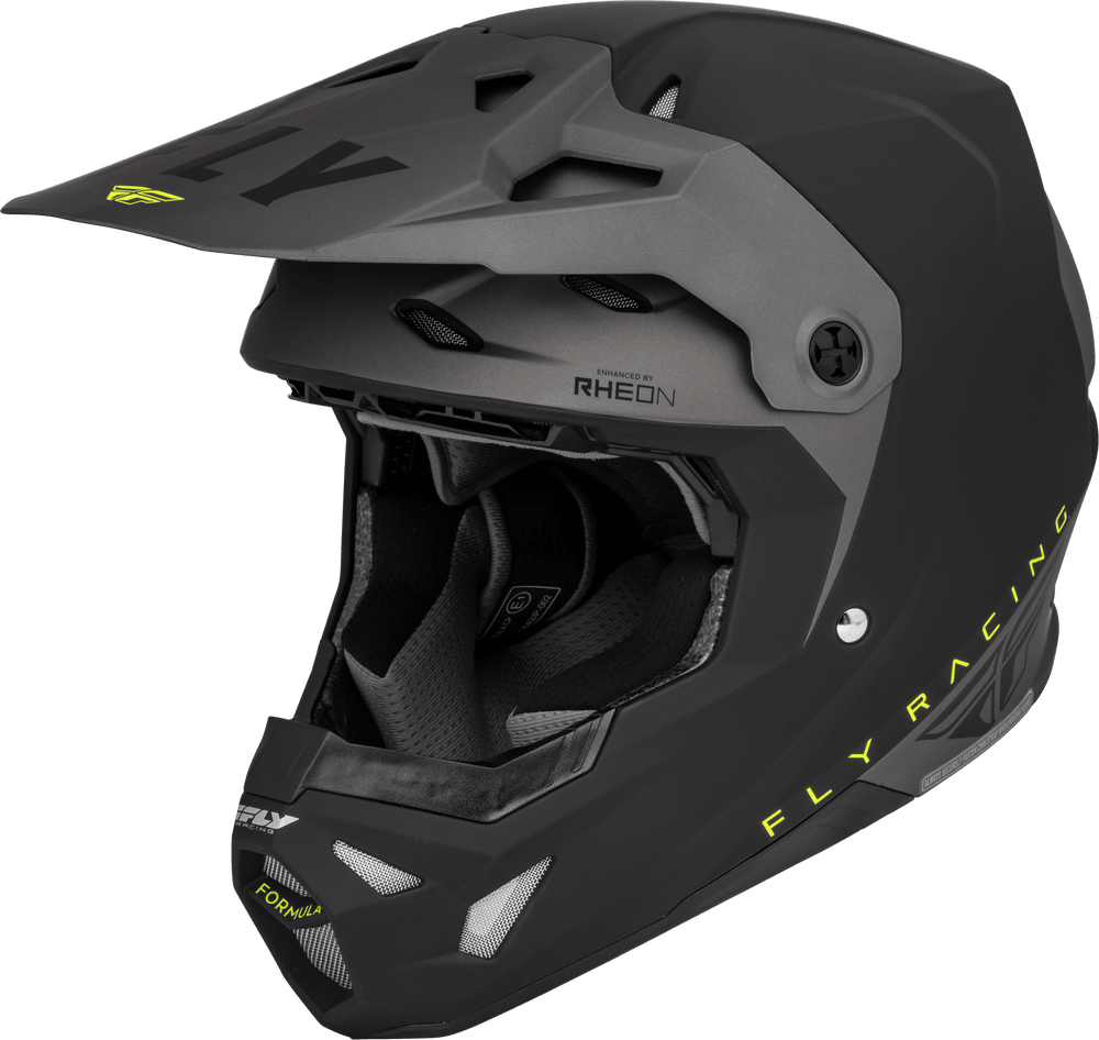 Fly Racing Youth Formula CP Slant Helmet Matte Black/Grey/Hi-Vis - Motor Psycho Sport