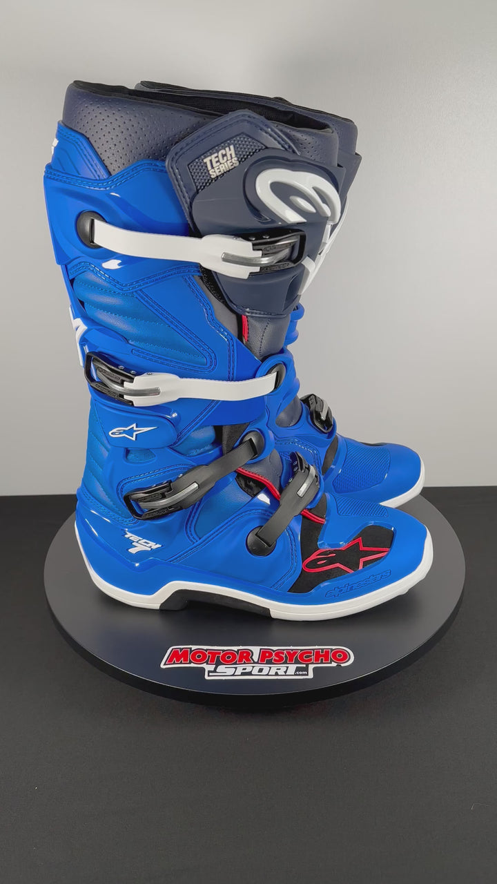 Alpinestars Tech 7 Boots - Alpine Blue Night/Navy/Bright Red - CLOSEOUT