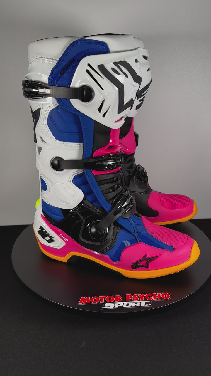 Alpinestars Tech 10 Limited Edition Boots - Daytona Coast White/Blue/Pink