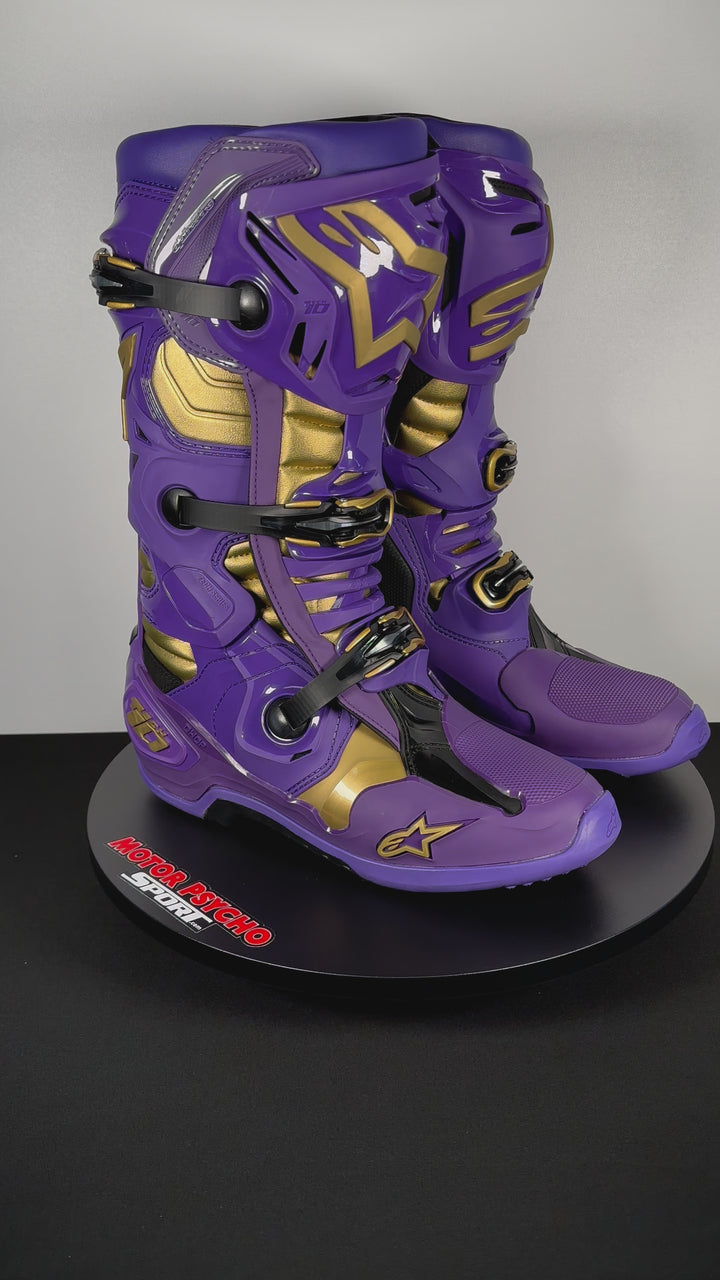 Alpinestars Tech 10 Champ LE Boots - Ultraviolet/Gold/Black - Size 11