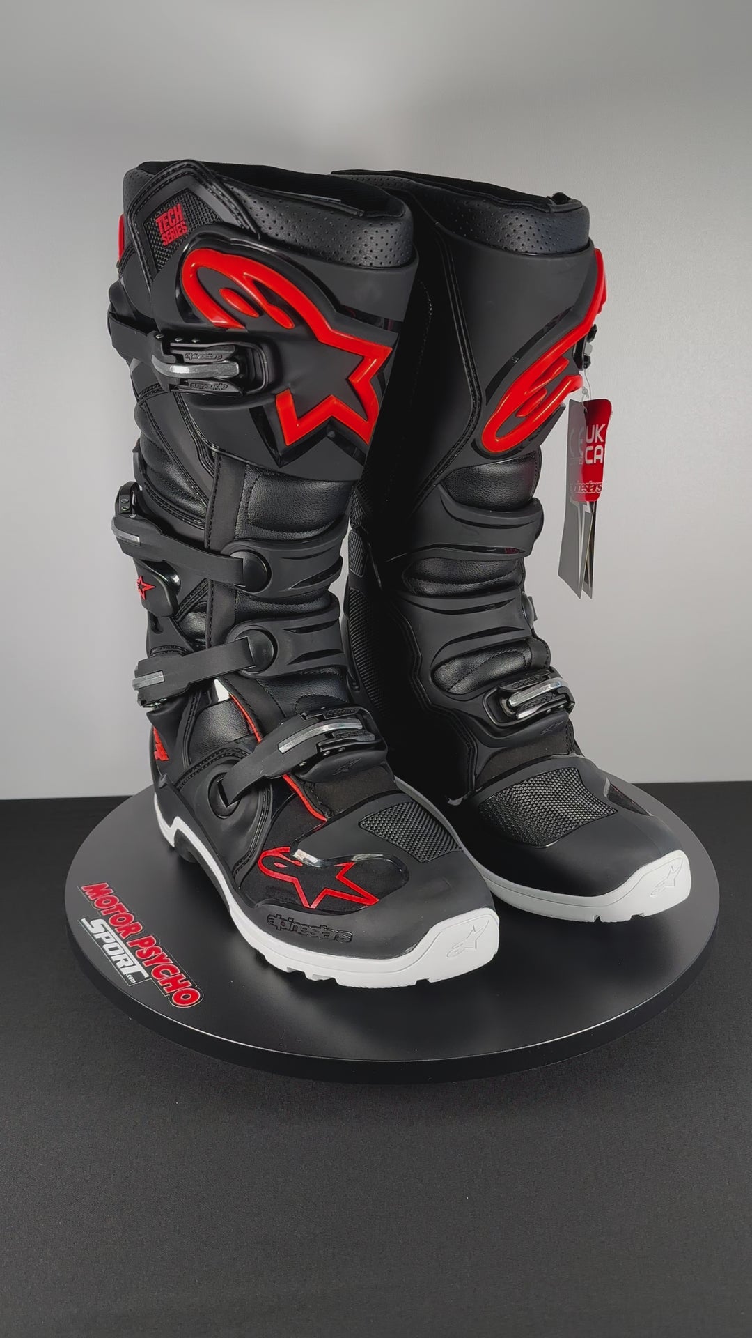 Alpinestars Tech 7 Enduro Boots - Black/Red Fluorescent - CLOSEOUT