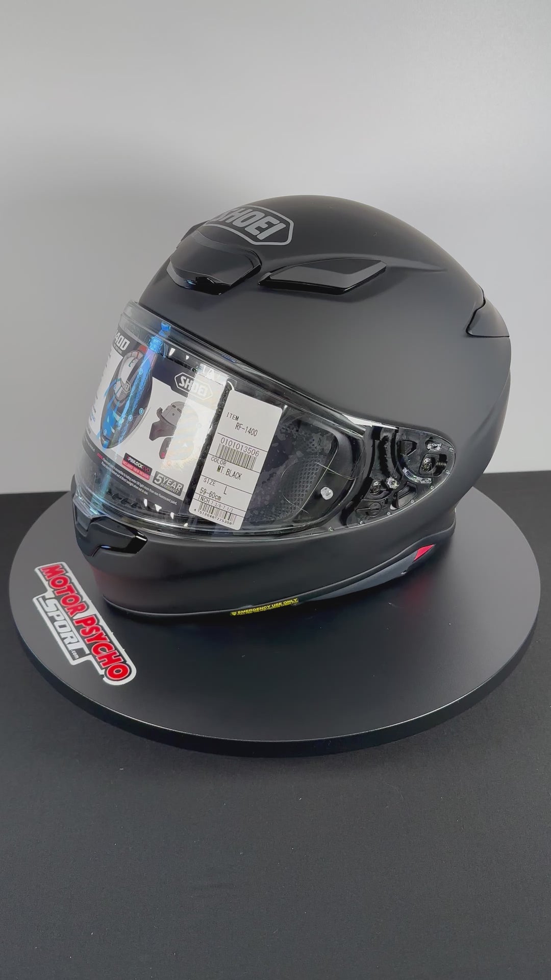 Shoei RF-1400 Helmet - Matte Black - Size Large - USED / OPEN BOX