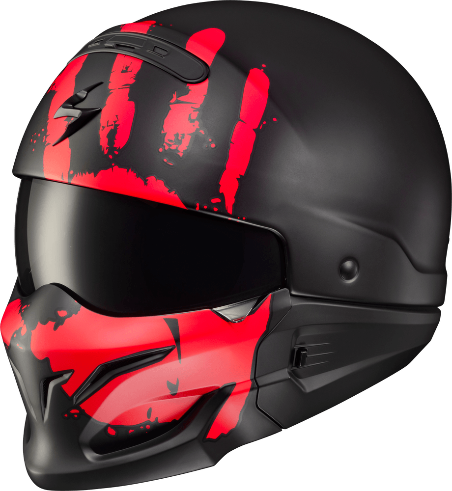 Scorpion Exo Covert Open-Face Helmet Uruk Matte Red - Motor Psycho Sport