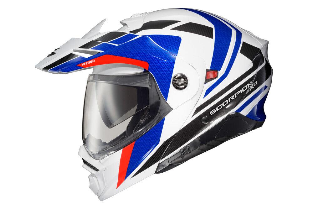 Scorpion Exo EXO-AT960 Modular Helmet Hicks White/Blue - Motor Psycho Sport