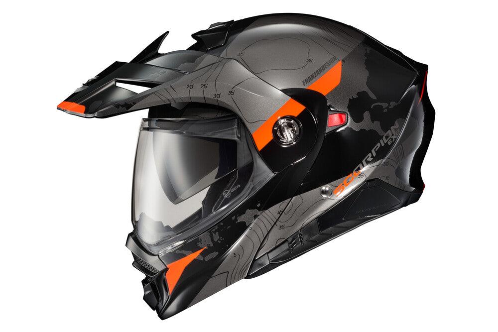 Scorpion Exo EXO-AT960 Modular Helmet Topographic Black/Orange - Motor Psycho Sport