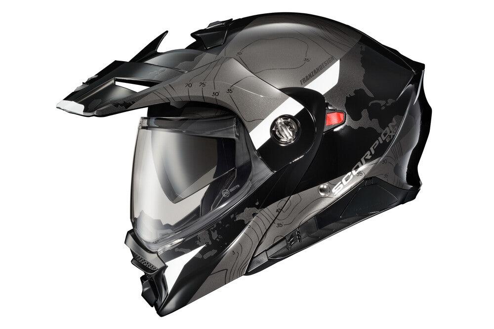 Scorpion Exo EXO-AT960 Modular Helmet Topographic Black/White - Motor Psycho Sport