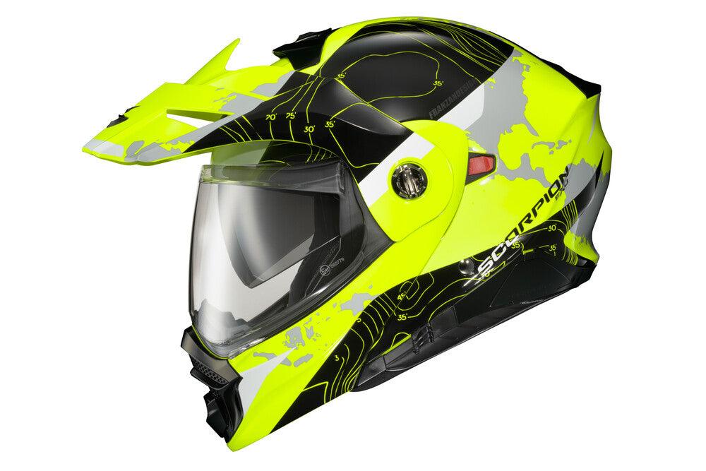 Scorpion Exo EXO-AT960 Modular Helmet Topographic Hi-Vis/black - Motor Psycho Sport