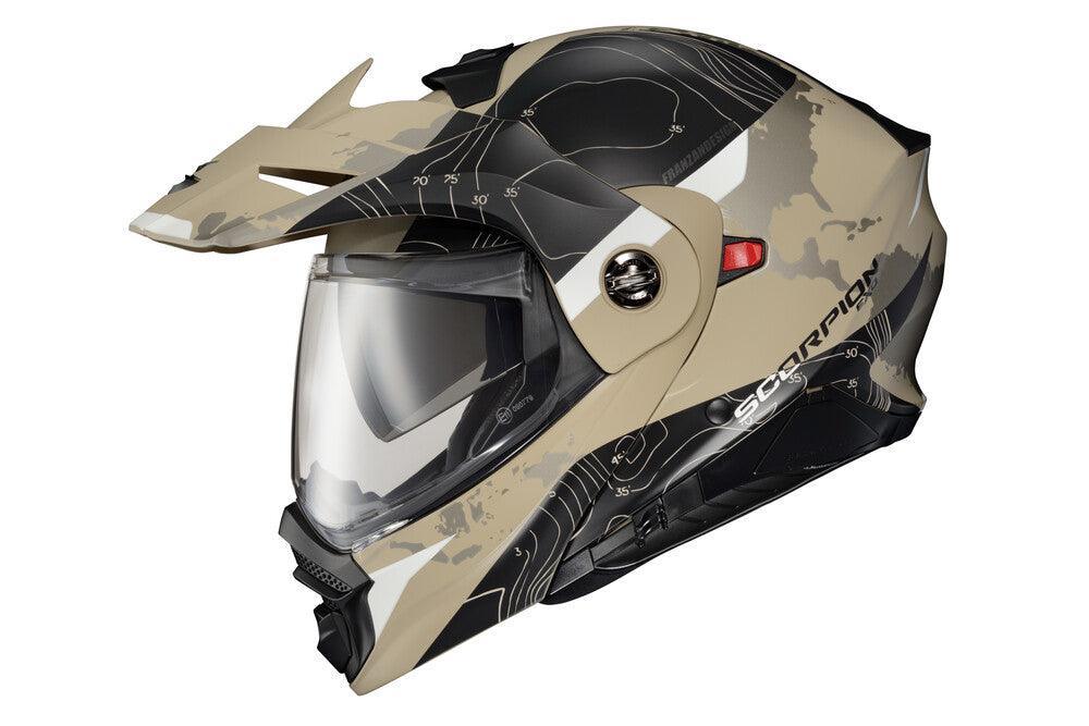 Scorpion Exo EXO-AT960 Modular Helmet Topographic Sand/Black - Motor Psycho Sport