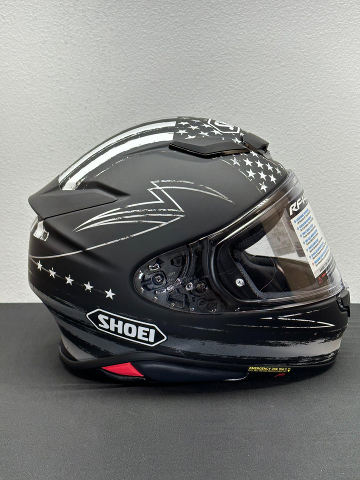 Shoei RF-1400 Dedicated 2 Helmet Matte TC-5 Black/White - Size Medium - OPEN BOX - Motor Psycho Sport