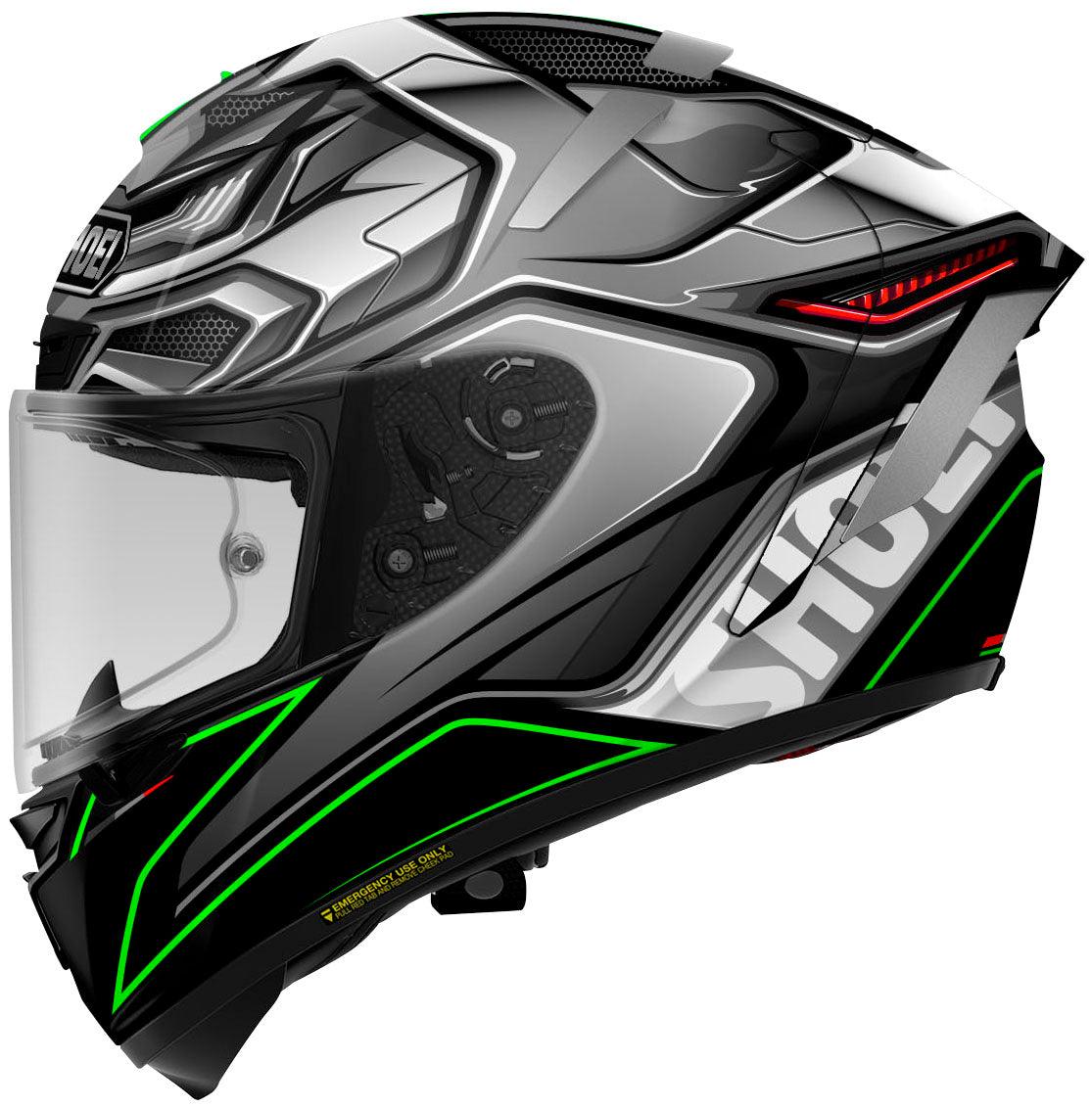 Shoei X-Fourteen Aerodyne Helmet - TC-4 Gray/Green