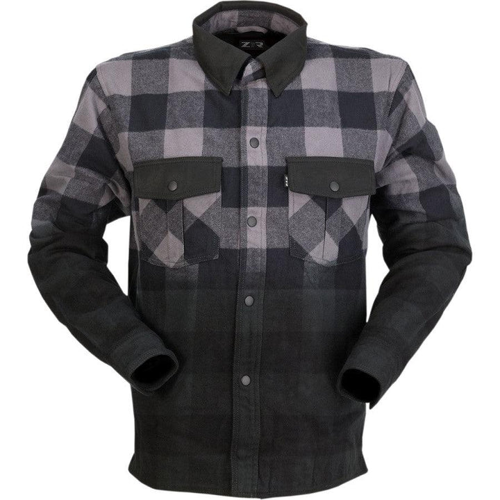 Z1R Duke Ombre Flannel Shirt - Gray/Black - Motor Psycho Sport