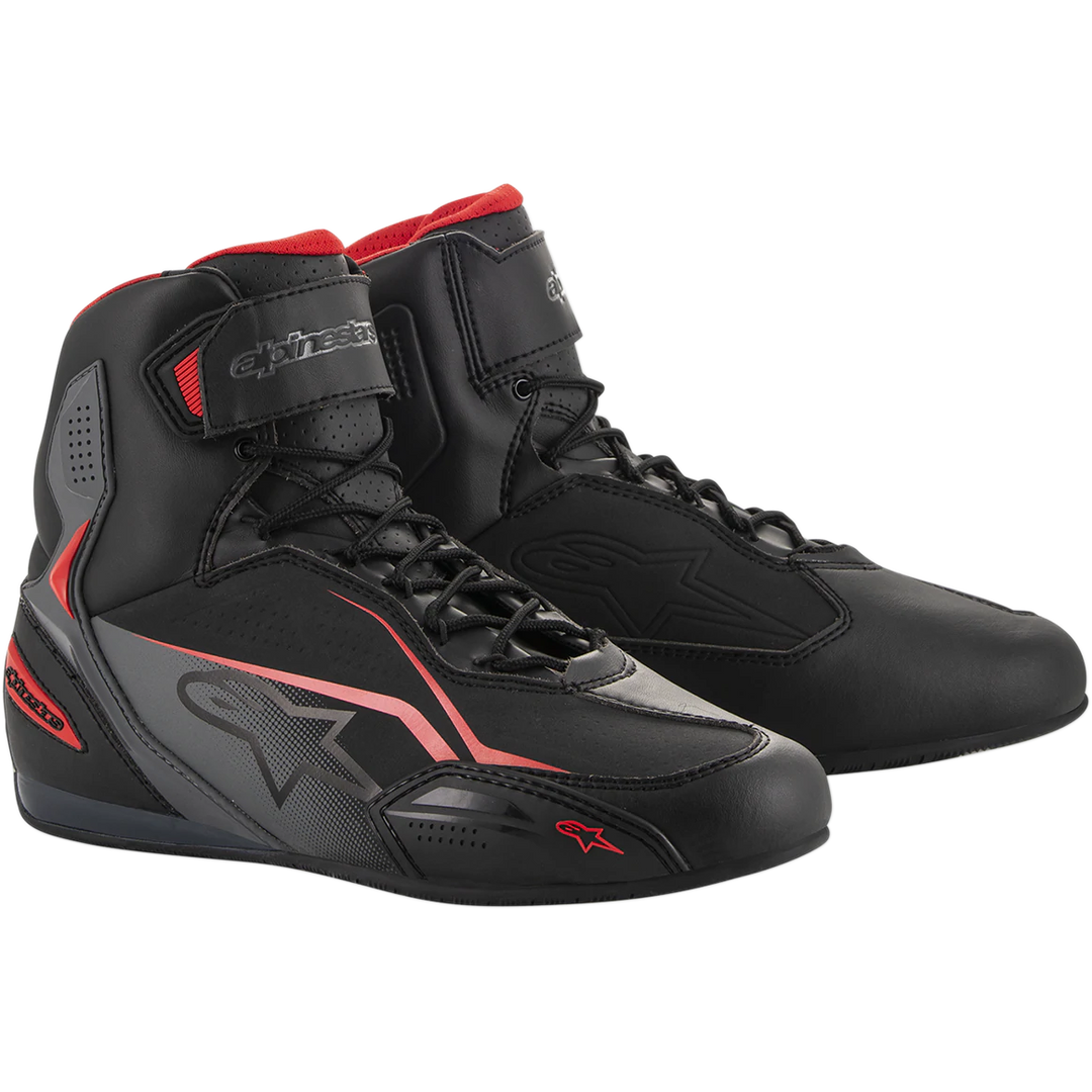 Alpinestars Faster-3 Shoes Black/Gray/Red - Motor Psycho Sport