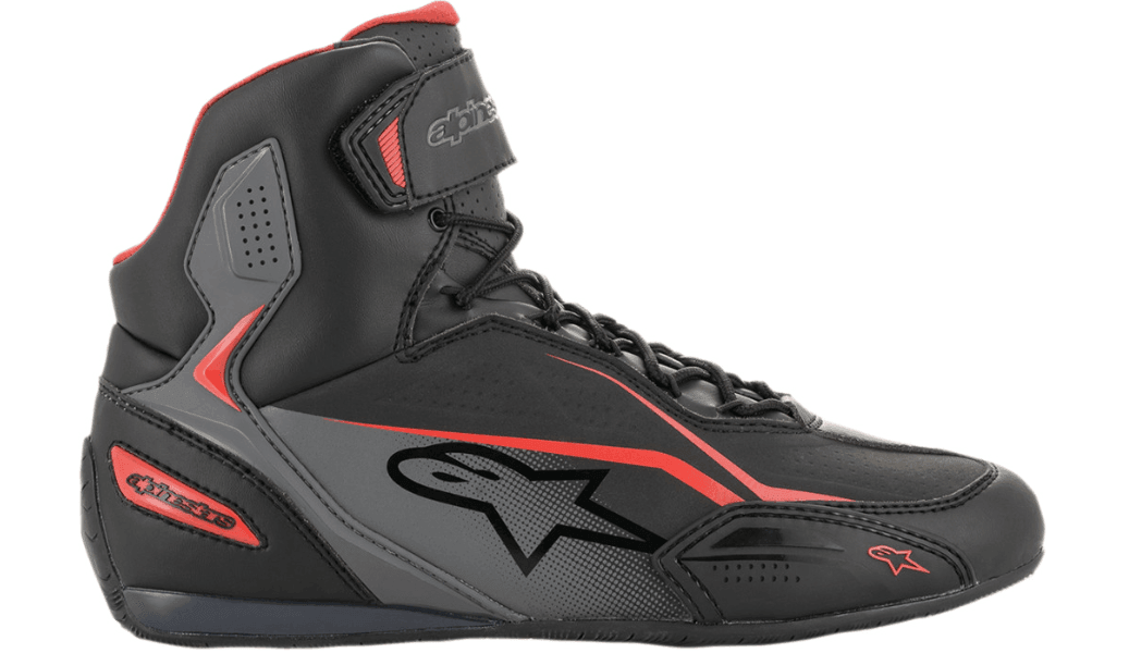 Alpinestars Faster-3 Shoes Black/Gray/Red - Motor Psycho Sport